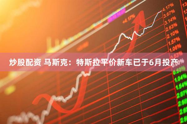 炒股配资 马斯克：特斯拉平价新车已于6月投产